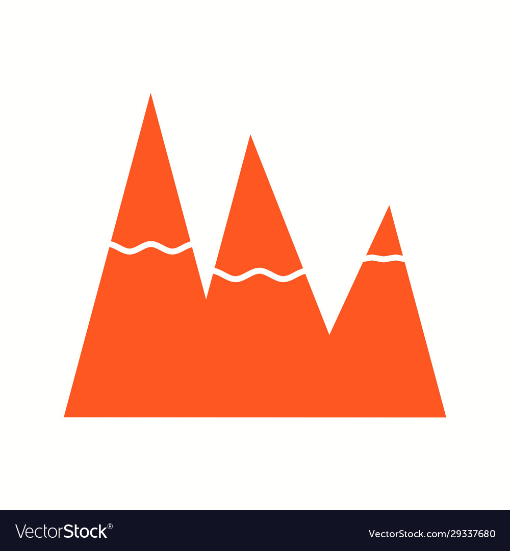 Schöne Schnee auf den Bergen Glyph-Symbol