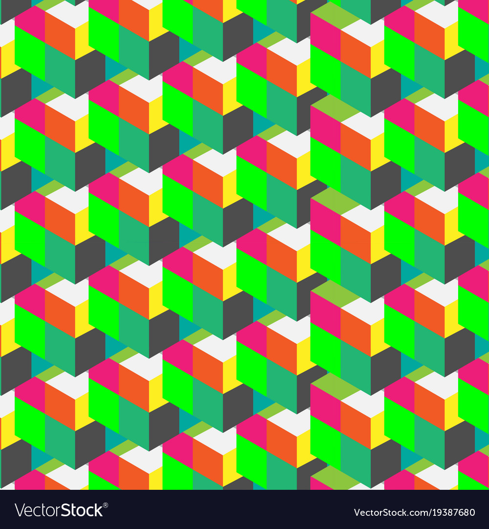 Colorful Geometric Cube Pattern