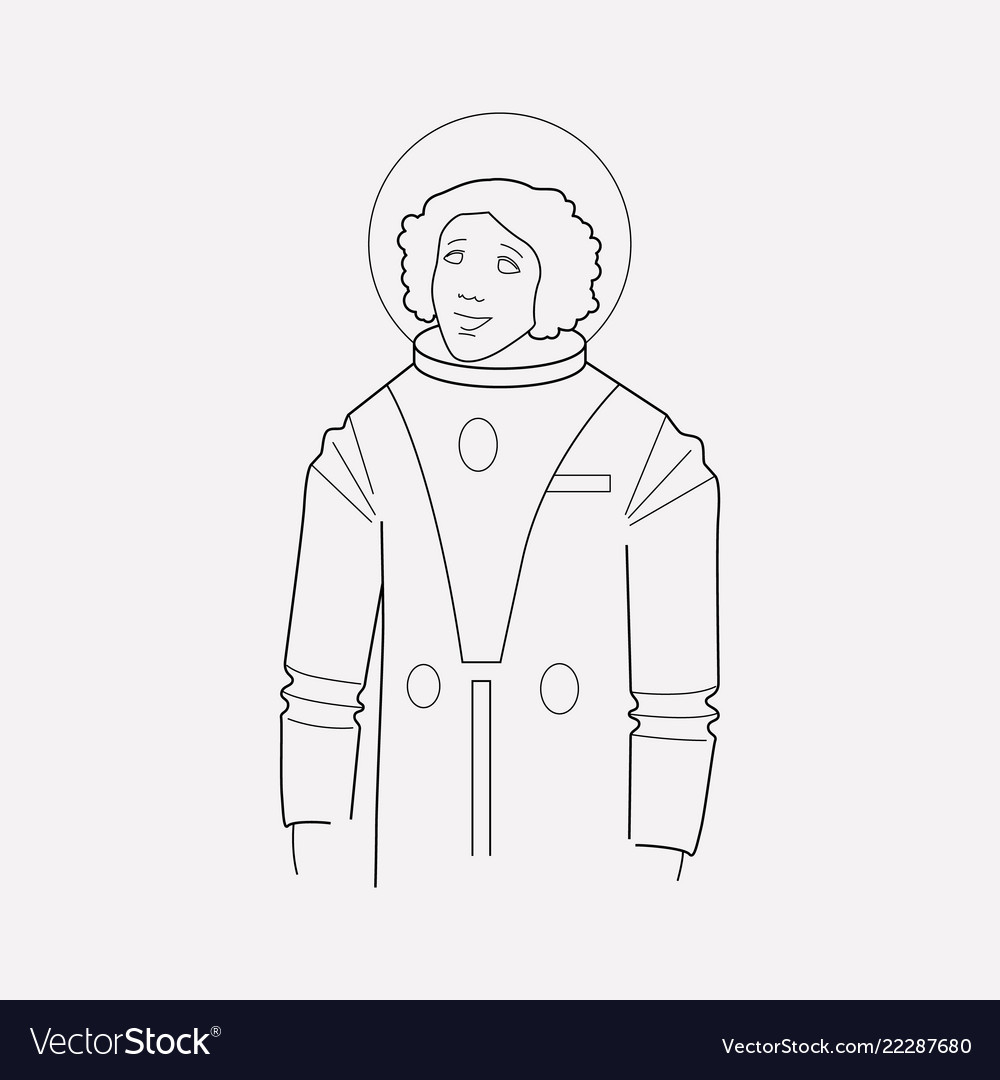 Cosmonaut icon line element Vector Image Cosmonaut icon line element