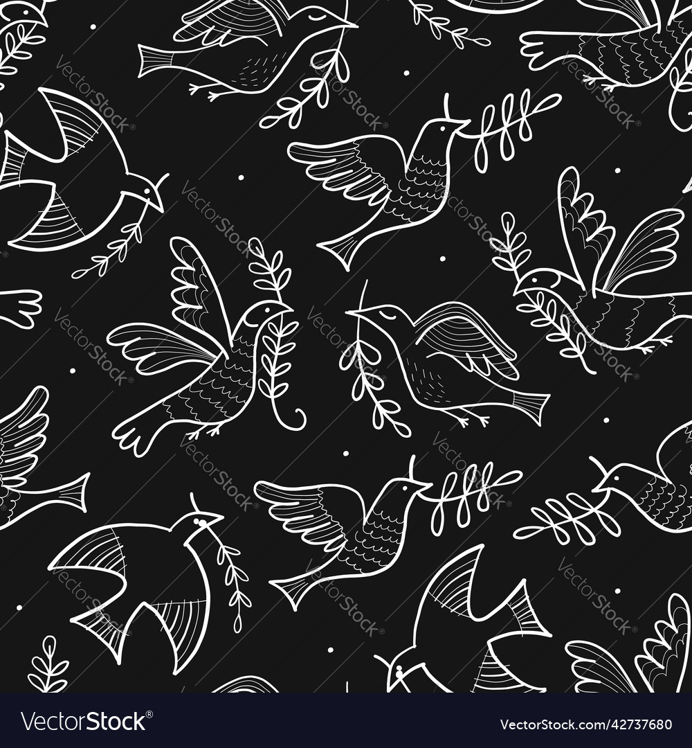 Doves seamless pattern for your design