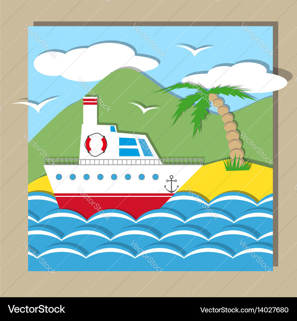 Flat ship Royalty Free Vector Image - VectorStock