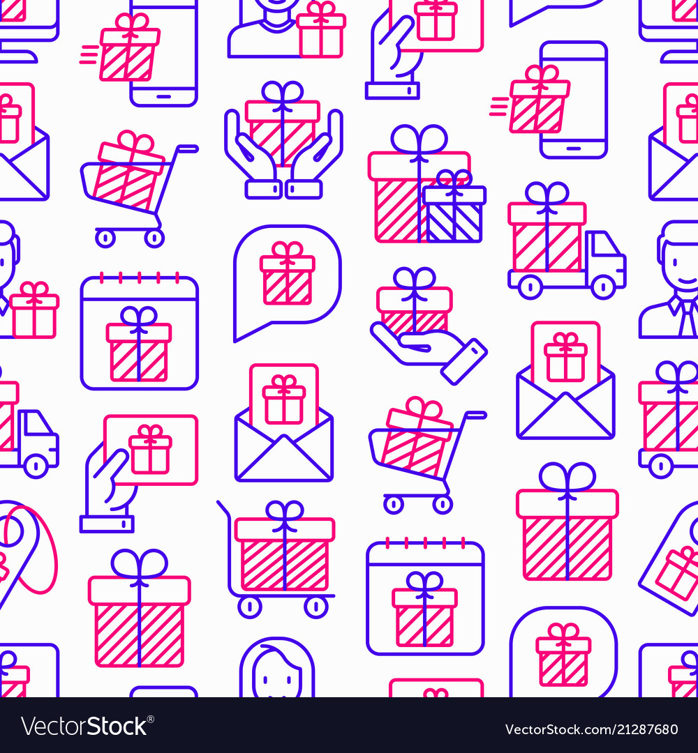 Giveaway or gifts seamless pattern vector image Giveaway or gifts seamless pattern