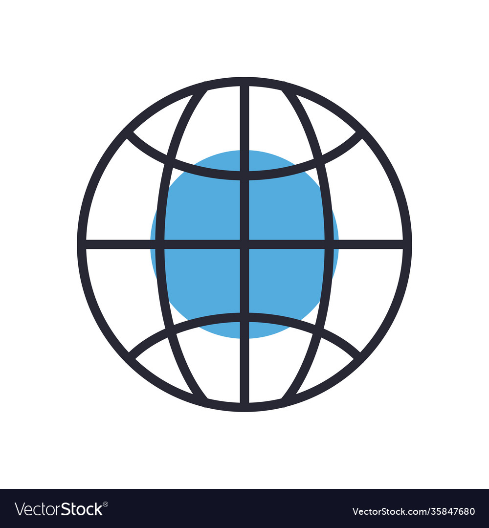 Global sphere line and fill style icon