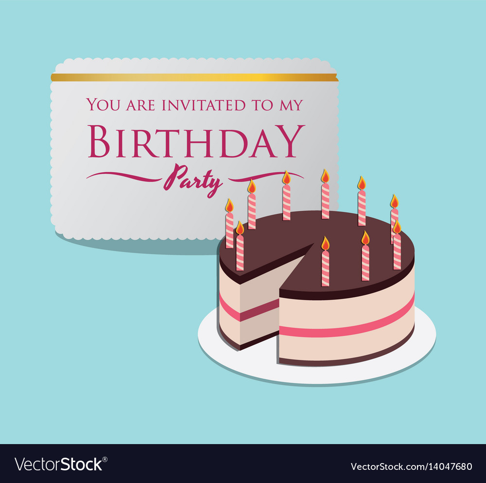 Happy birthday card invitation event party Vector Image