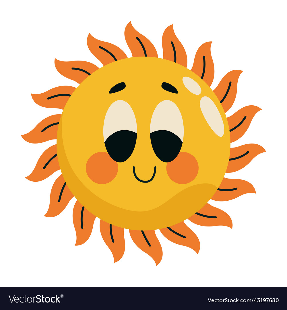 Happy sun smiling Royalty Free Vector Image - VectorStock