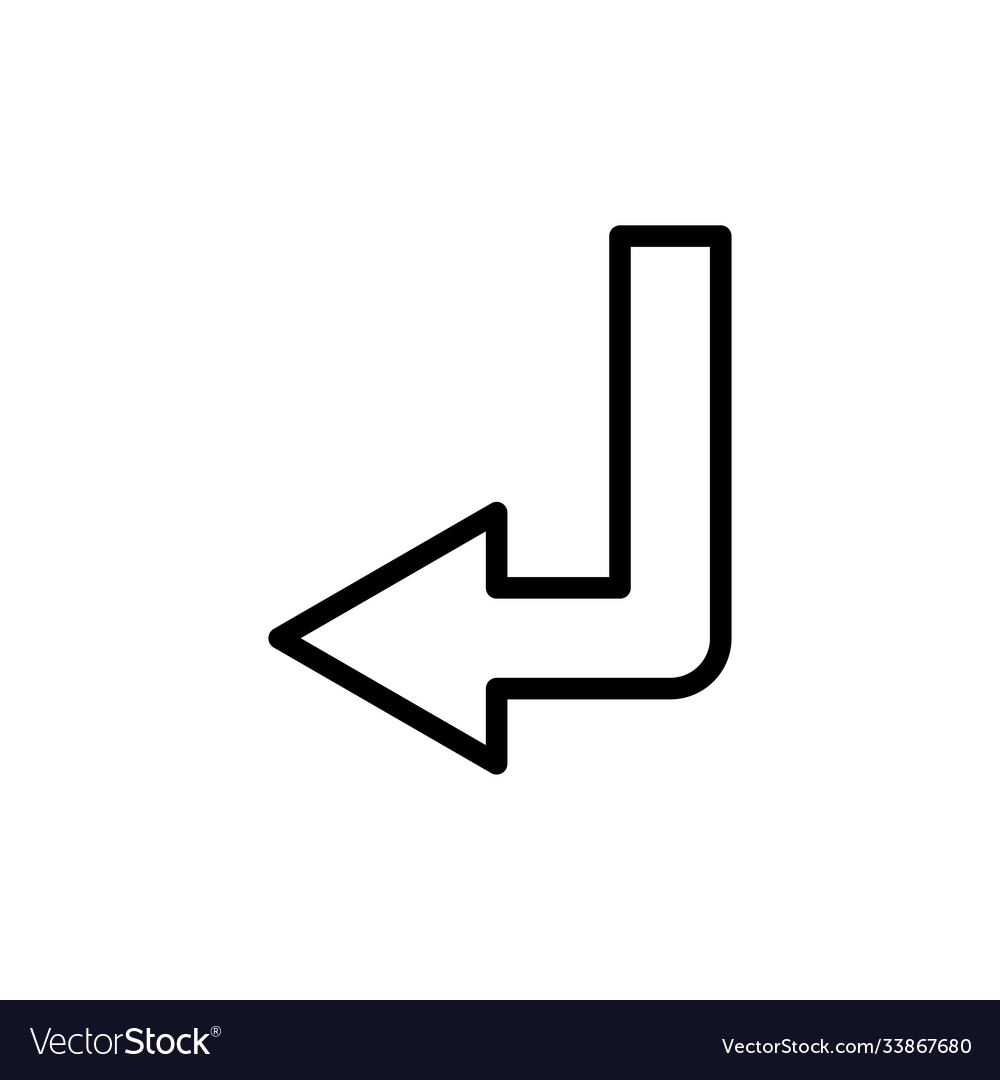 Left turn arrow line icon design template Vector Image Left turn arrow line icon design template
