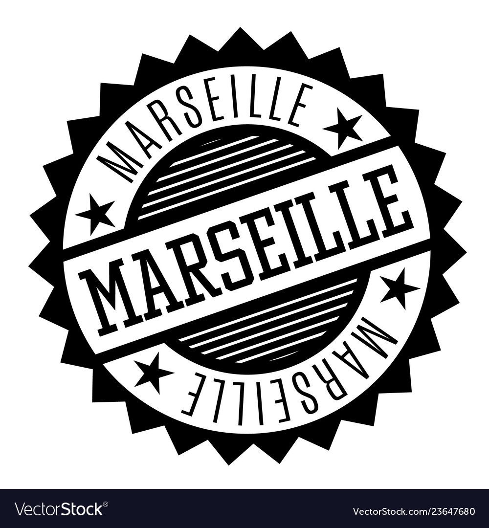 Marseille black and white badge Royalty Free Vector Image