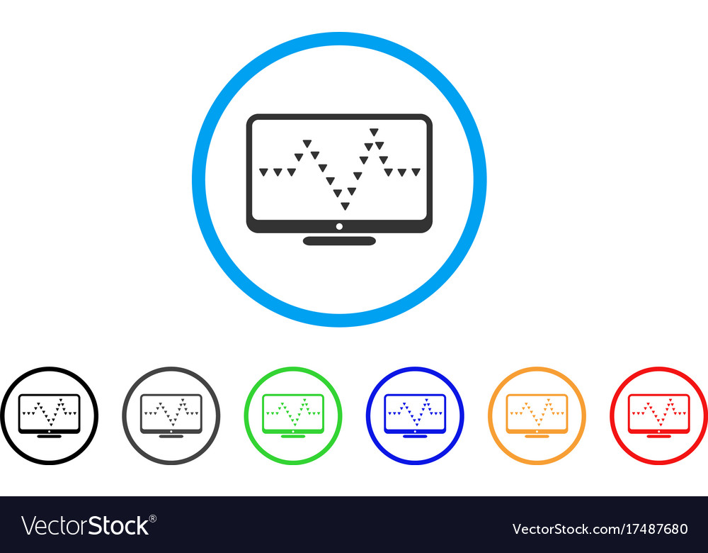 Monitor dotted pulse rounded icon