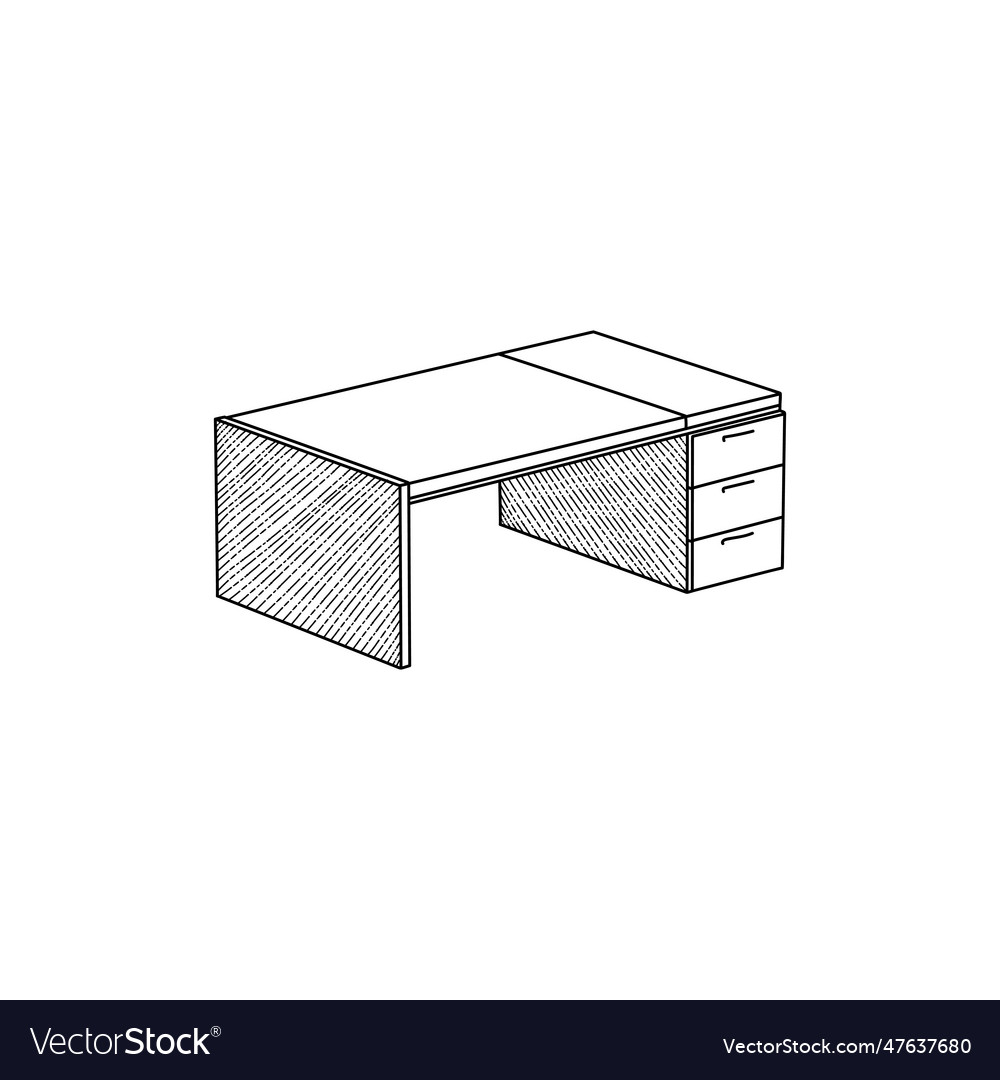 Office table line art design template symbol