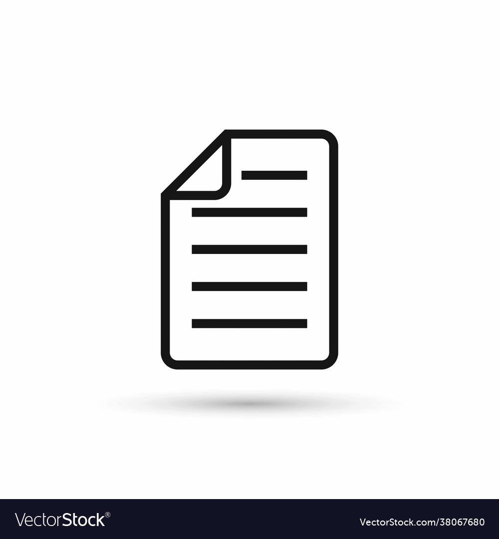 Paper Sheet Icon - Simple Flat Style