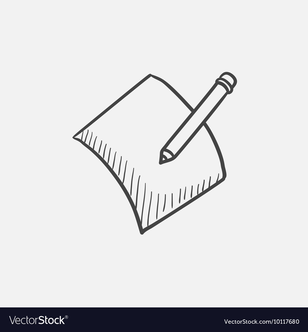 Pencil and document sketch icon