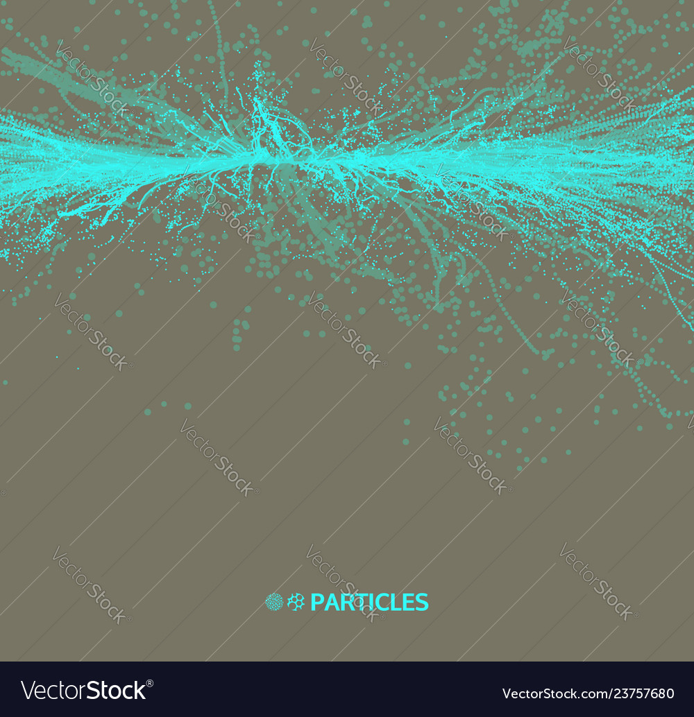 Point explode array with dynamic emitted particles vector image Point explode array with dynamic emitted particles