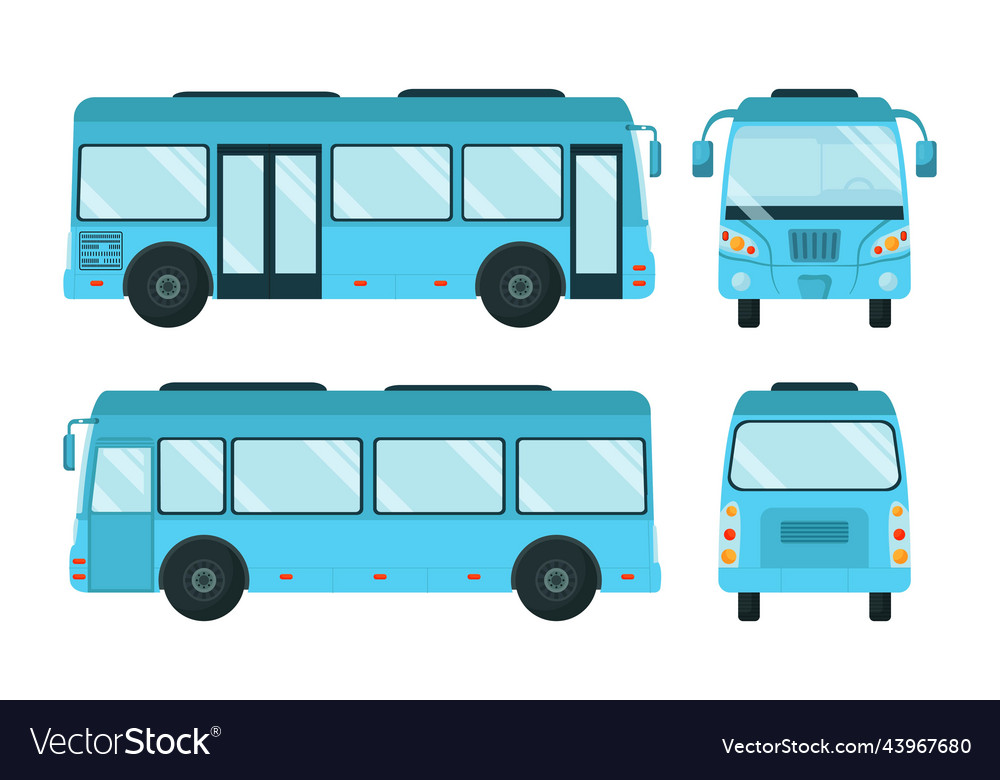Public bus set vector image Public bus set