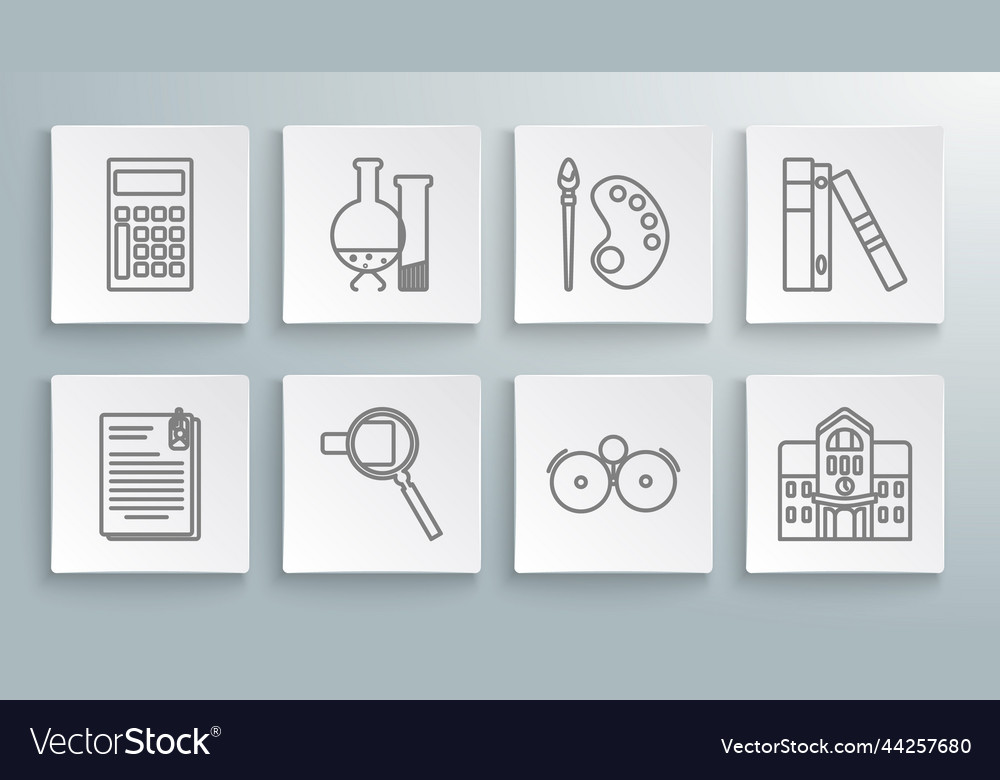 Set line file document and paper clip magnifying vector image Set line file document and paper clip magnifying
