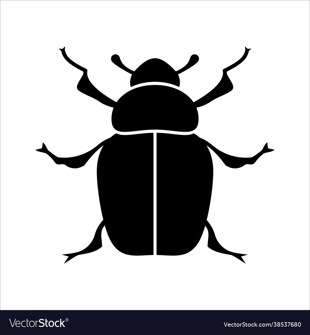 Silhouette a black beetle on a white Royalty Free Vector