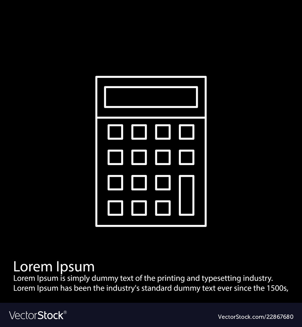 Simple line icon on black square background Vector Image