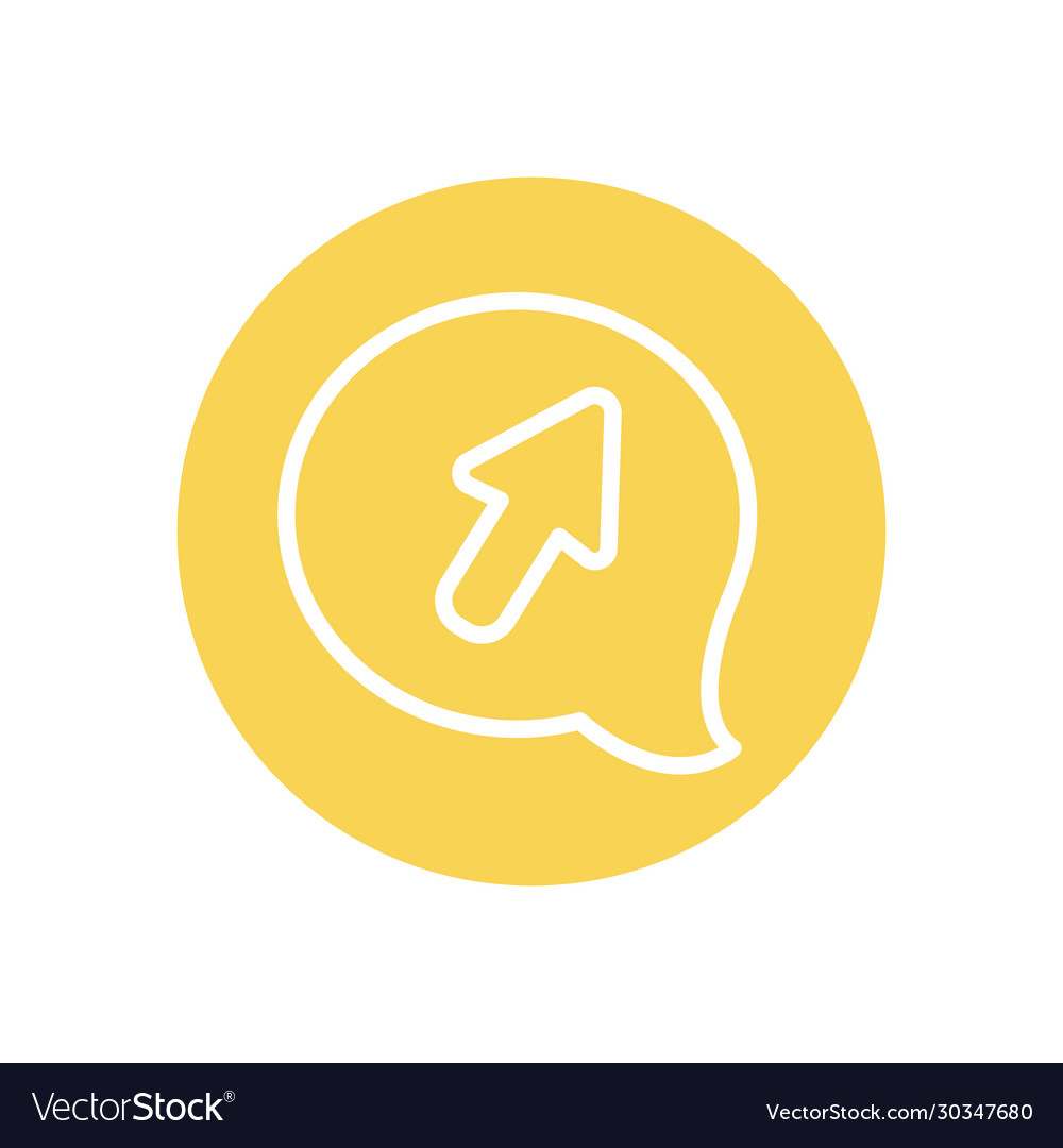 Speech Blase mit Cursor-Symbol Linie Block Stil