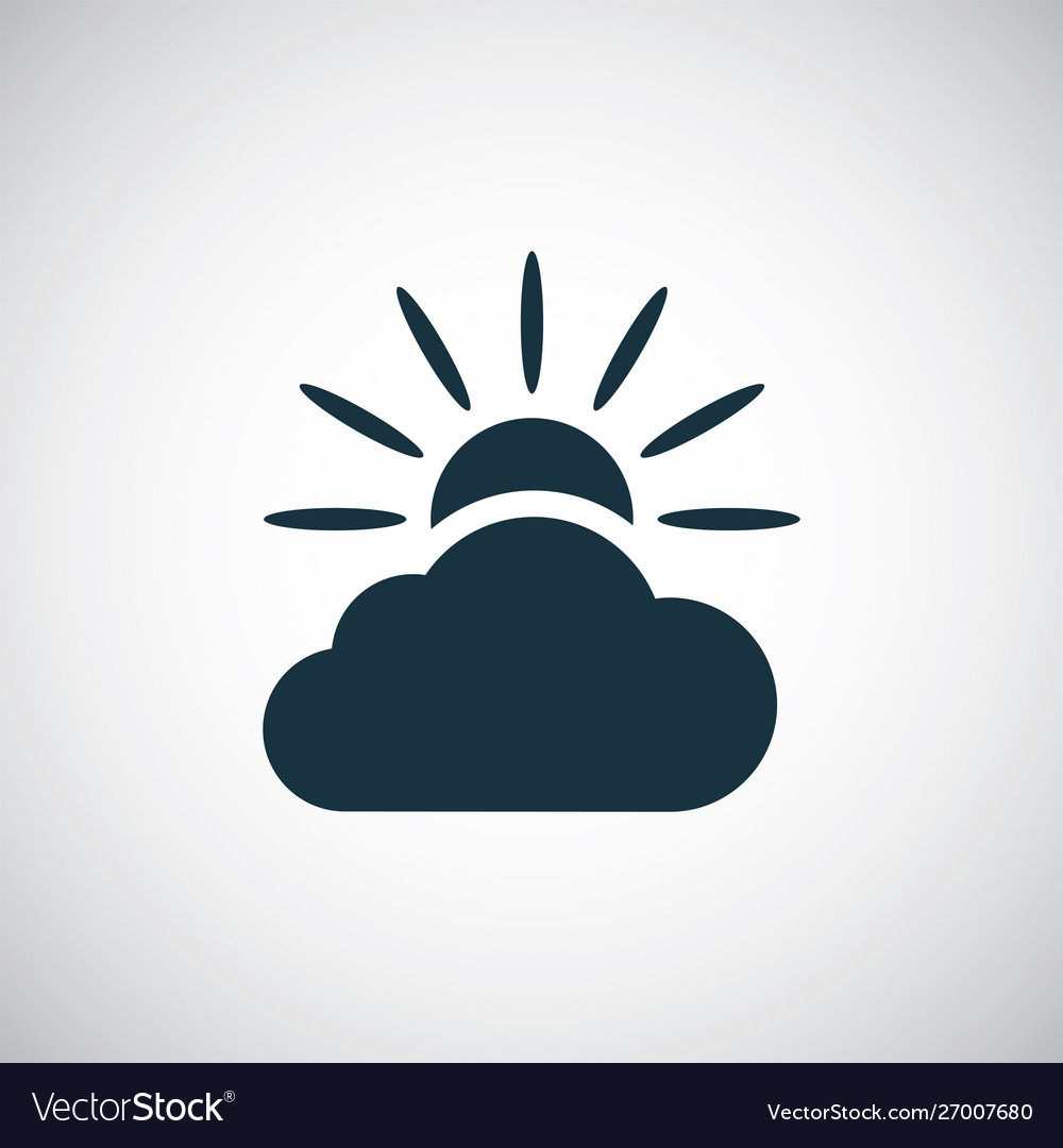 Sun cloud icon simple flat element concept design
