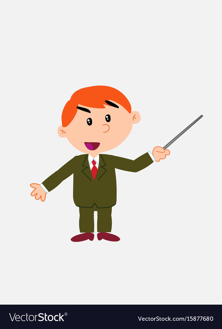White businessman with a pointer