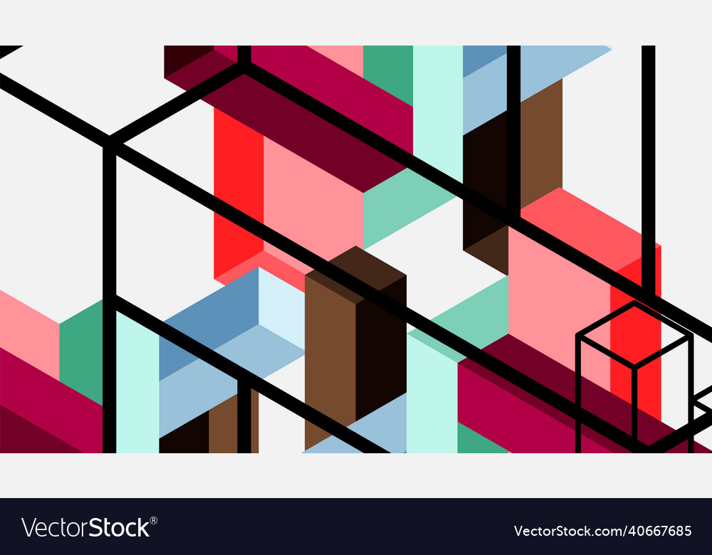 Abstract background 3d cubes cubic elements vector image Abstract background 3d cubes cubic elements