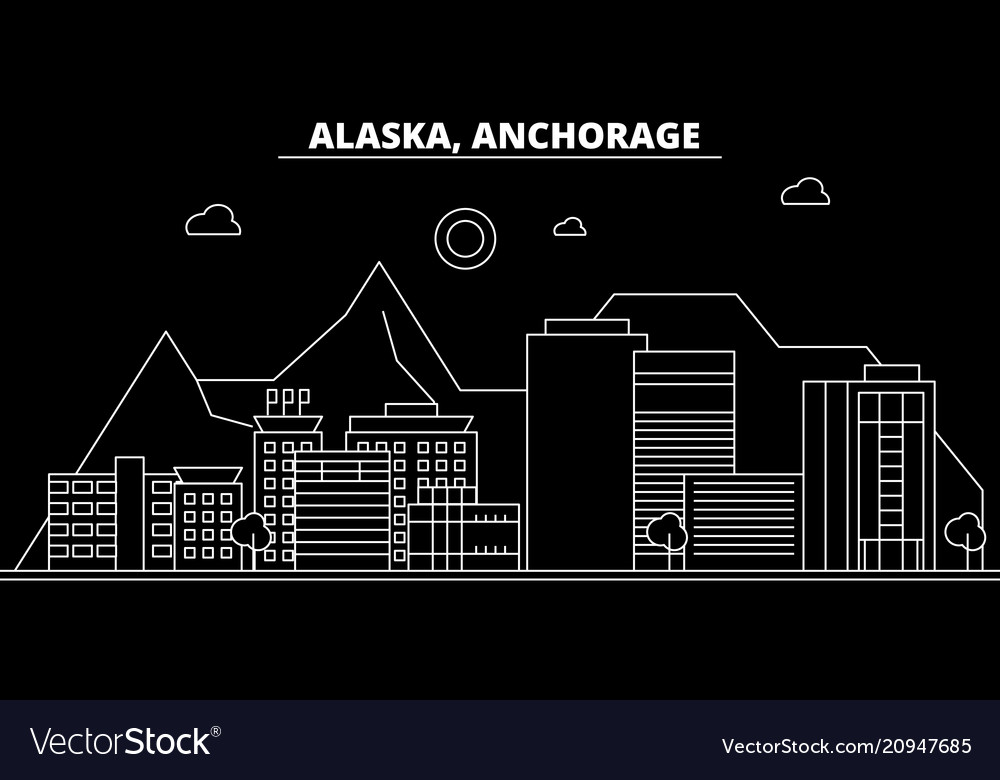 Anchorage silhouette skyline usa