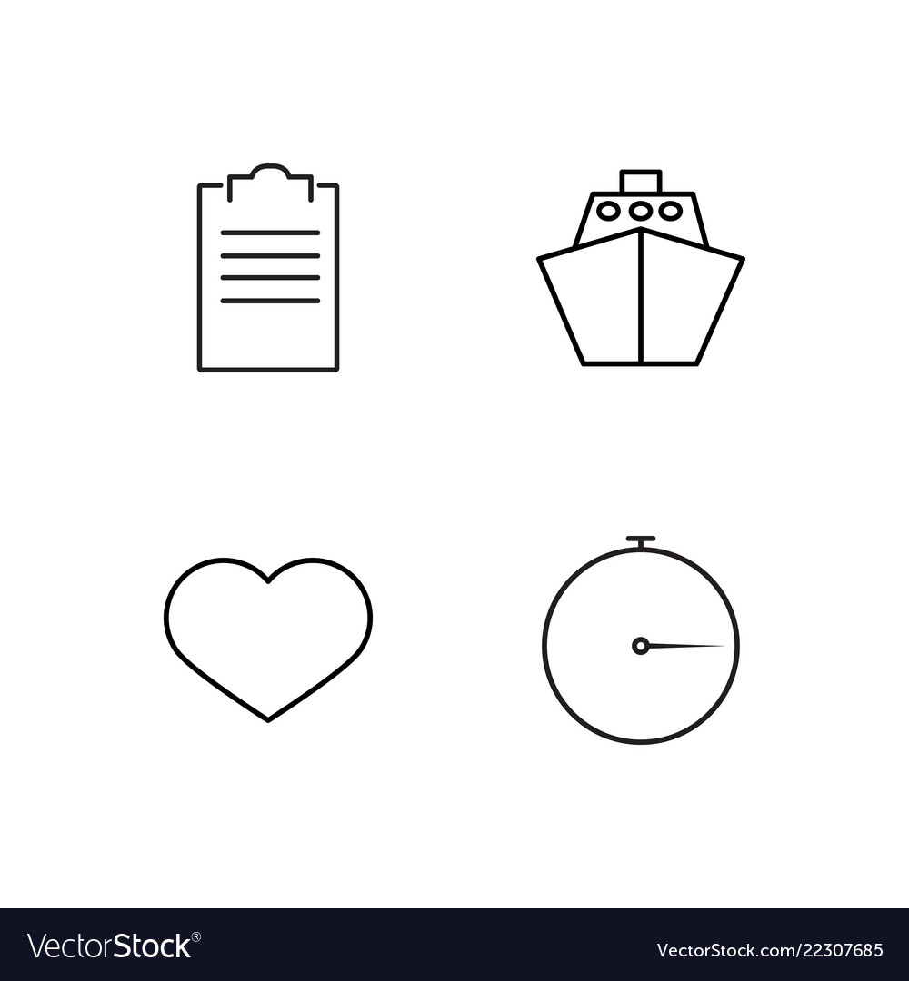 Business simple outlined icons set