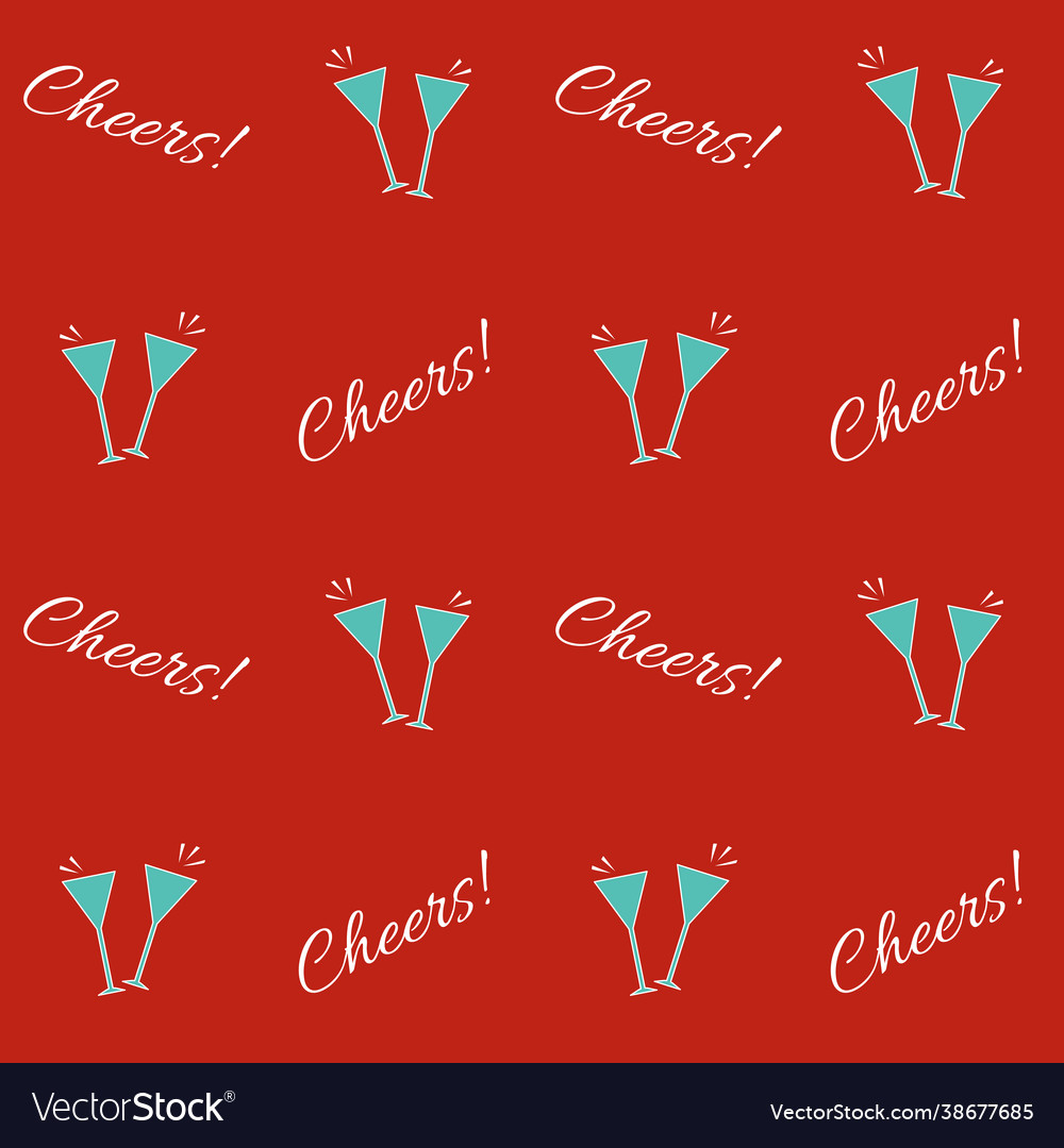 Cheers festive seamless pattern wine glasses