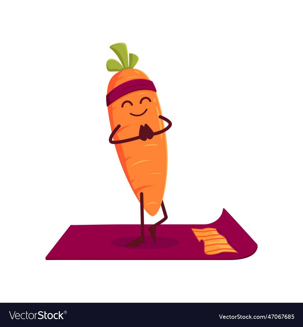 Süße Karotte auf Yoga Mat