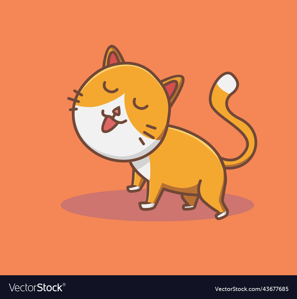 Cute cat feel so comfortable with his owner Vector Image