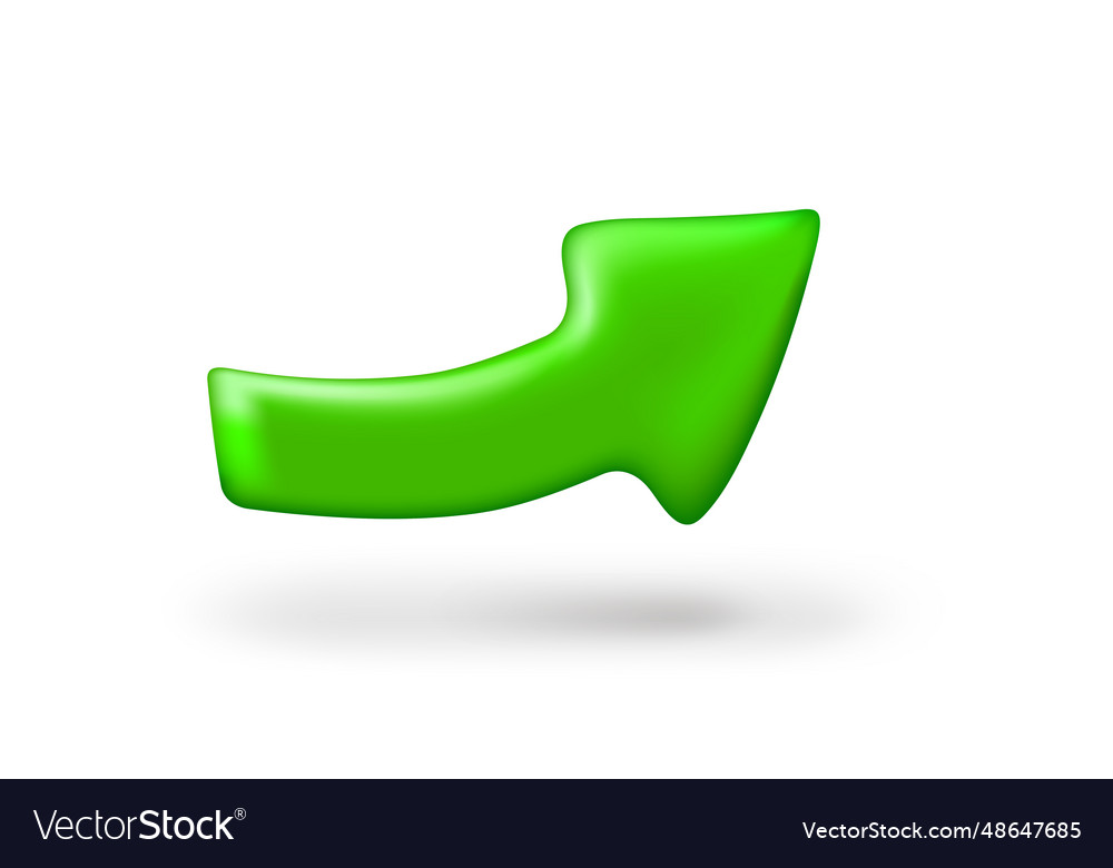 Green up arrow sign 3d element Royalty Free Vector Image
