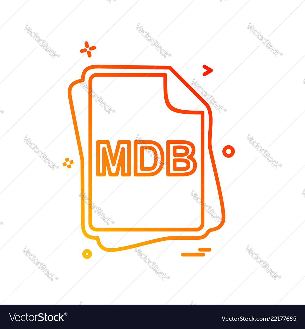 Mdb file type icon design vector image Mdb file type icon design
