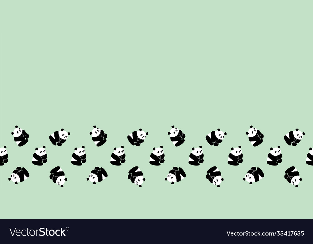 Panda frame border seamless pattern
