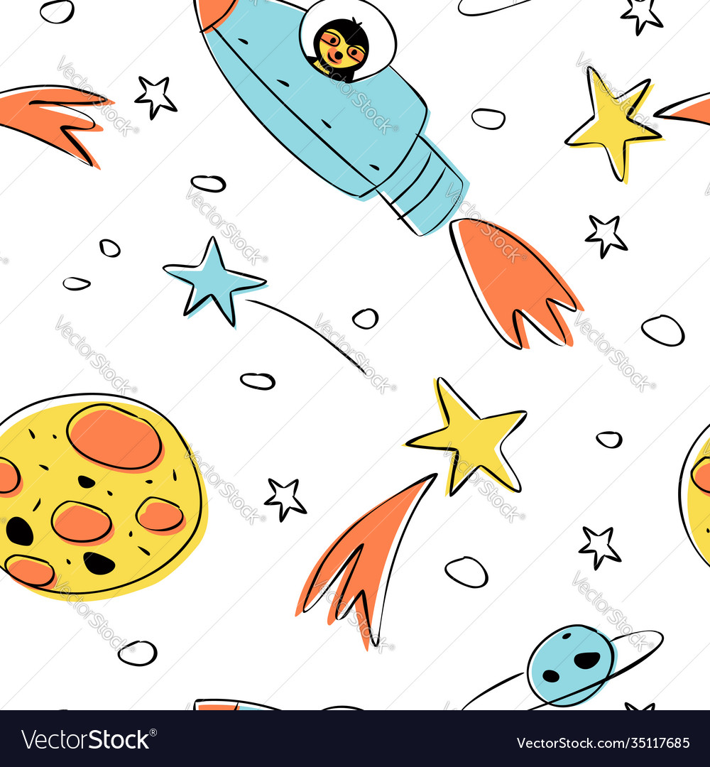 Seamless pattern astronomical objects