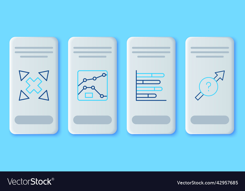 Set line graph chart diagram pie infographic vector image Set line graph chart diagram pie infographic