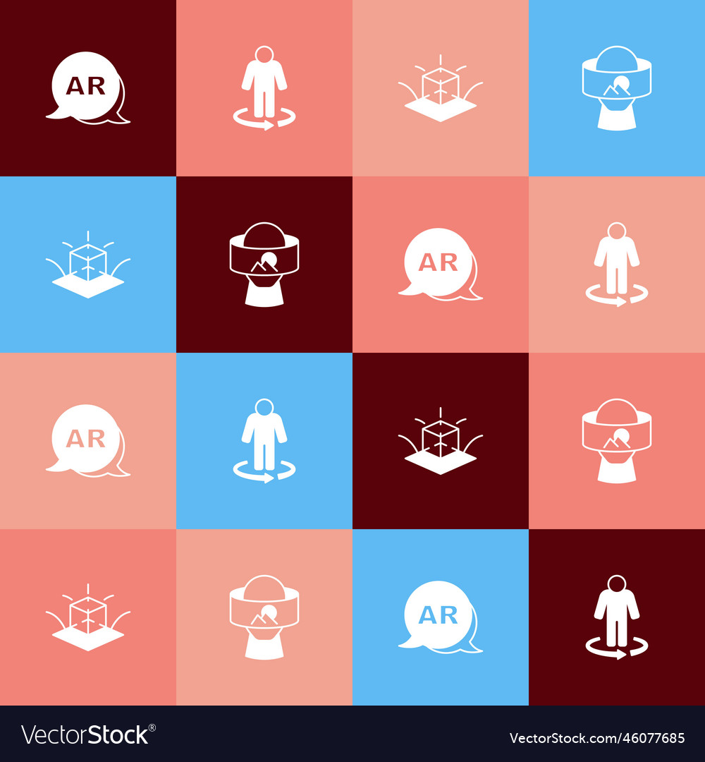 Set pop art augmented reality ar 3d modeling