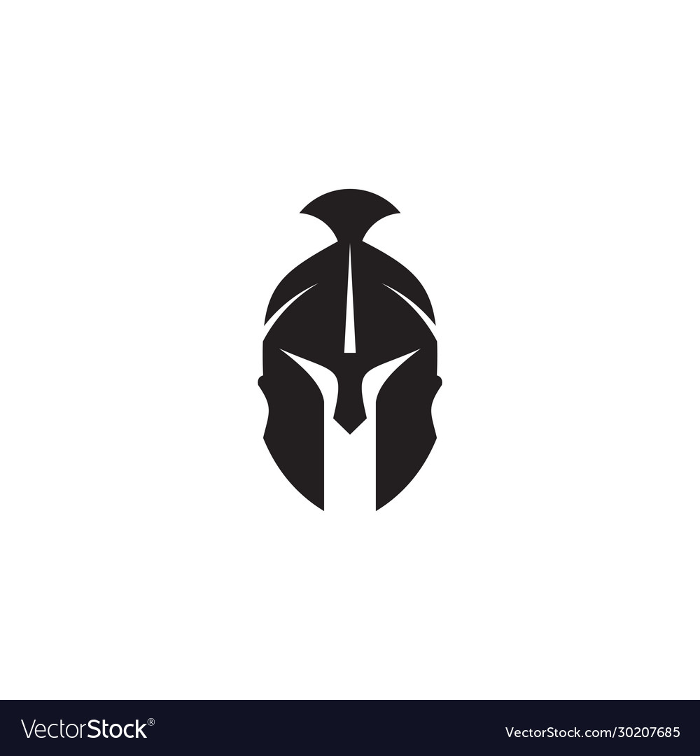 Spartan warrior helmet logo design template