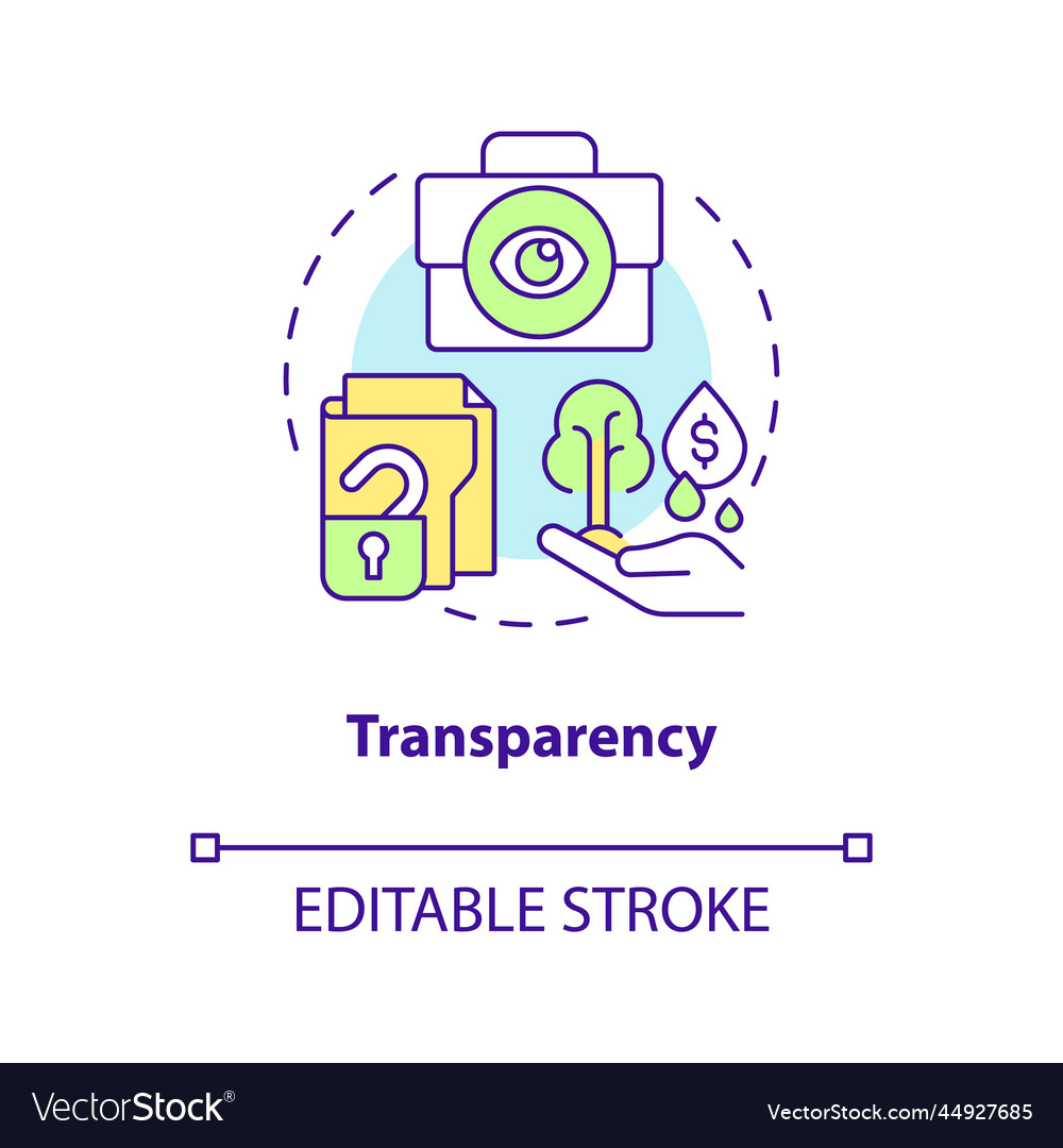 Transparency concept icon Royalty Free Vector Image