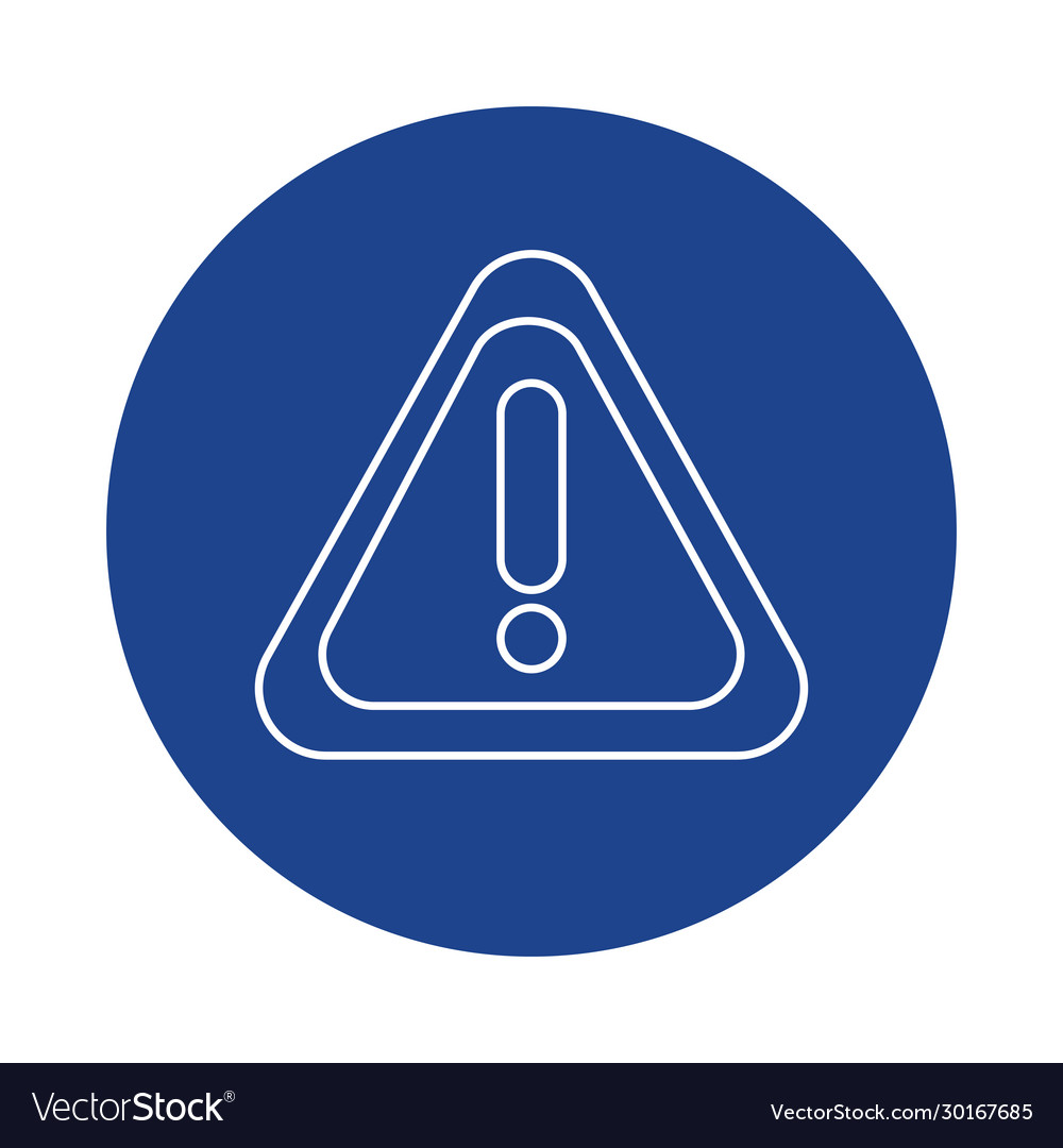 Warning sign line block style icon