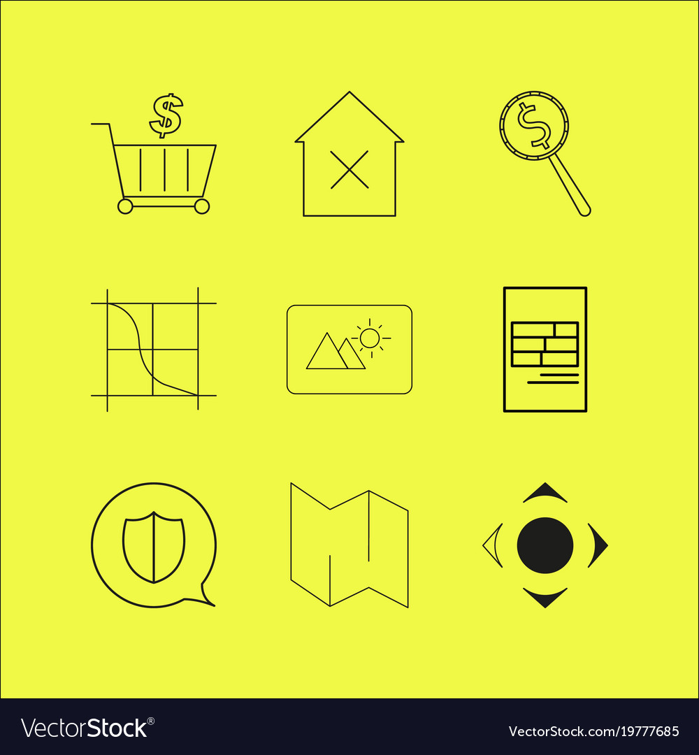 Web linear icon set simple outline icons