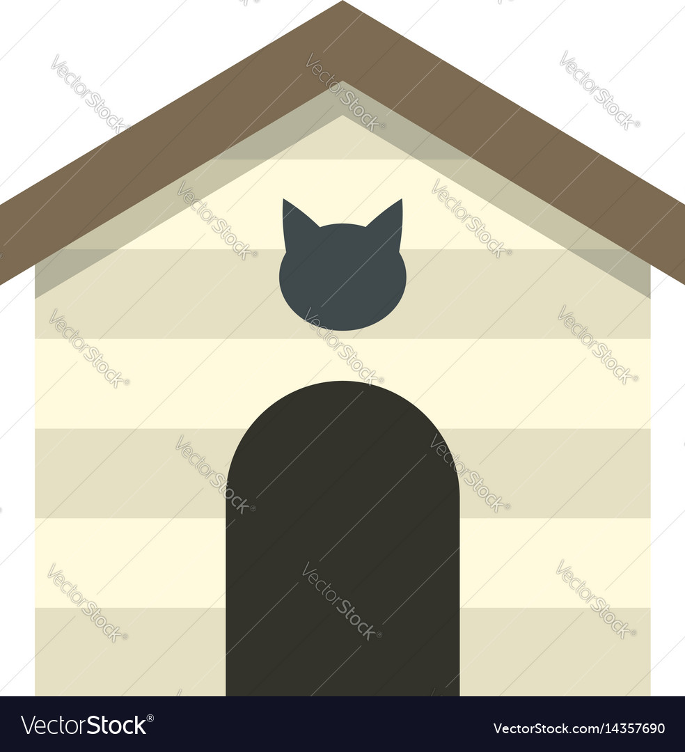 Cat House Icon Vector Illustration