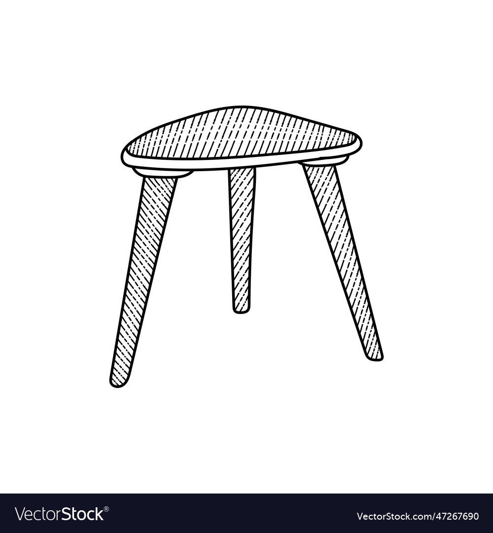 Coffee table simple line art design Royalty Free Vector