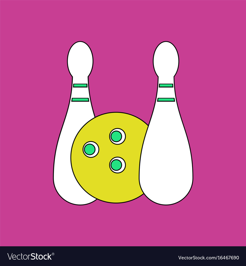 Flat icon design collection kids bowling