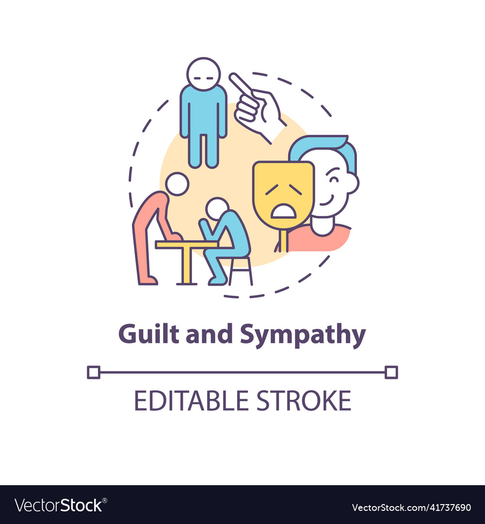 Guilt and sympathy concept icon