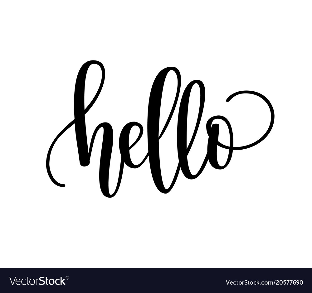 Hello lettering design Royalty Free Vector Image