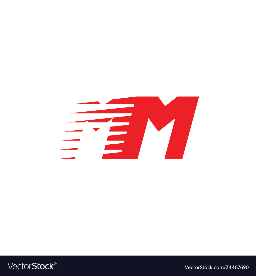 Letter m movement fast geometric logo