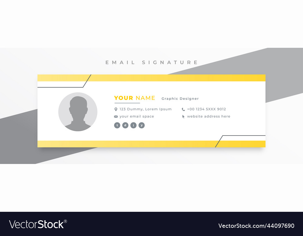 Minimal style mail signature card template Vector Image Minimal style mail signature card template