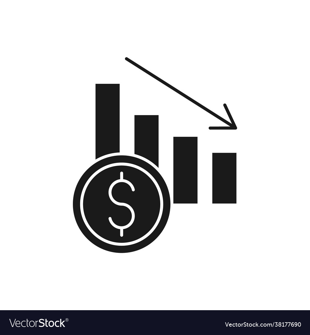 Money chart icon stats with bar Royalty Free Vector Image