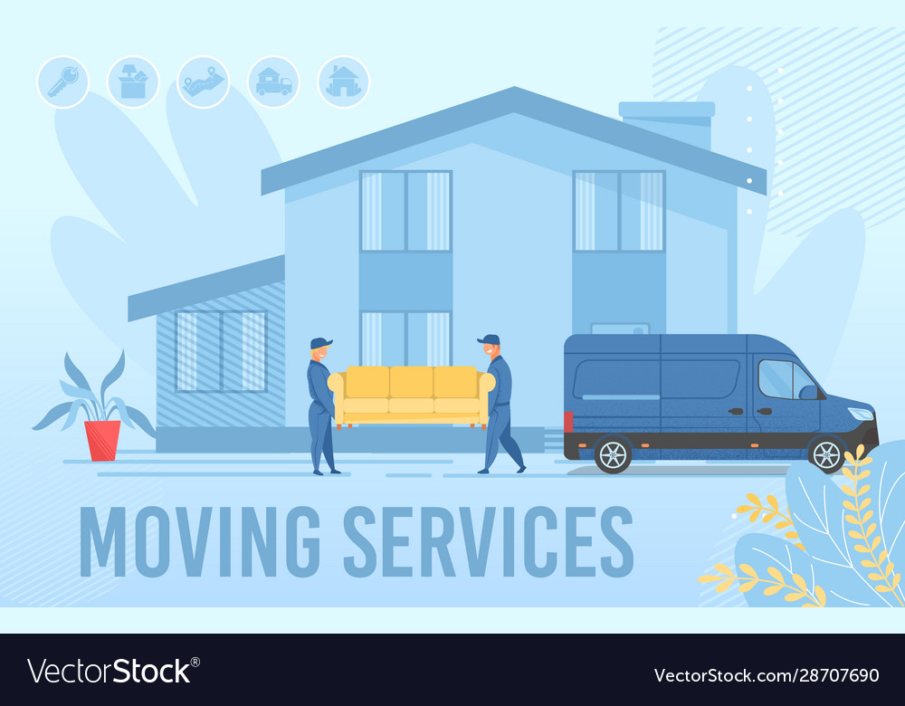 Moving services advertising web page banner layout