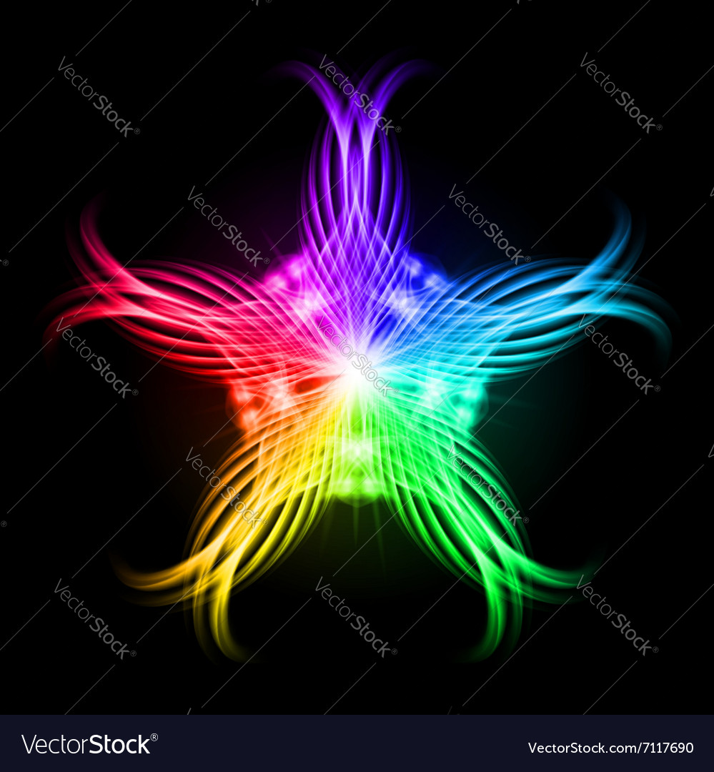 Multicolored pattern on the black background