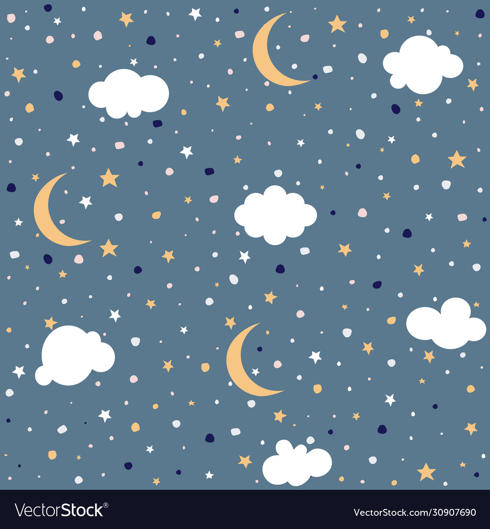 Nacht Himmel Sterne Wolken Mond